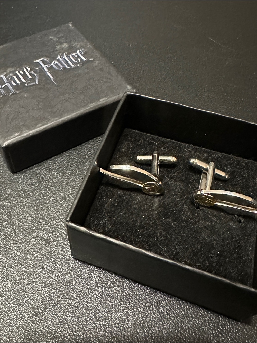 Harry Potter Golden Snitch Cufflinks - Silver and Gold - new in box